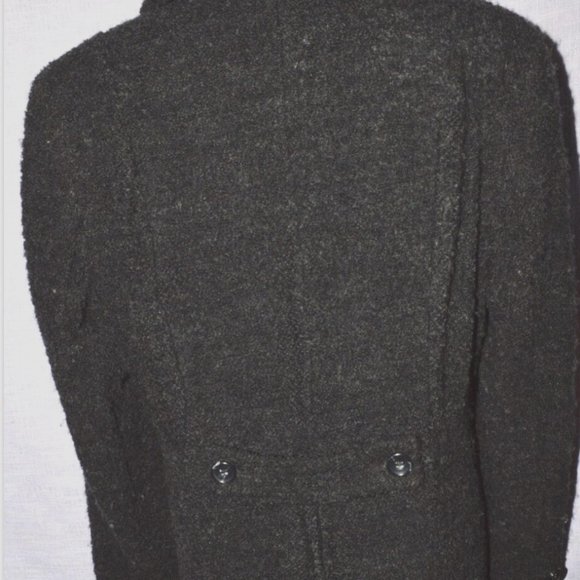 UTEX DESIGN SIZE 10 M MEDIUM BLACK CHARCOAL WOOL COAT JACKET DOUBLE BREASTED - Picture 7 of 7